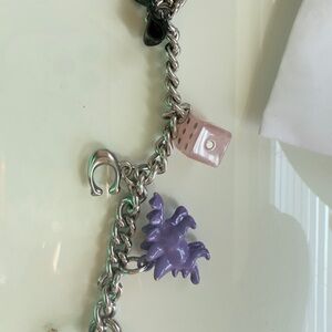 Coach Silver Bracelet with Purple and Pink Charms